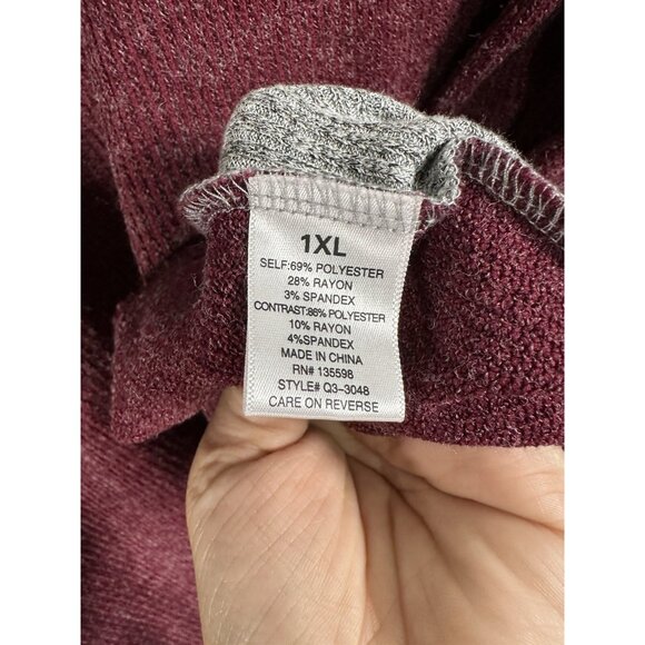 Cure Women’s Color Block Blouse Striped 3/4 Sleeve Top Size 1X Plus Casual Top - Picture 9 of 10